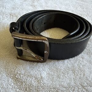 Vintage Y2K Gap Men’s Black Leather Belt Size 40 Nickel Hardware